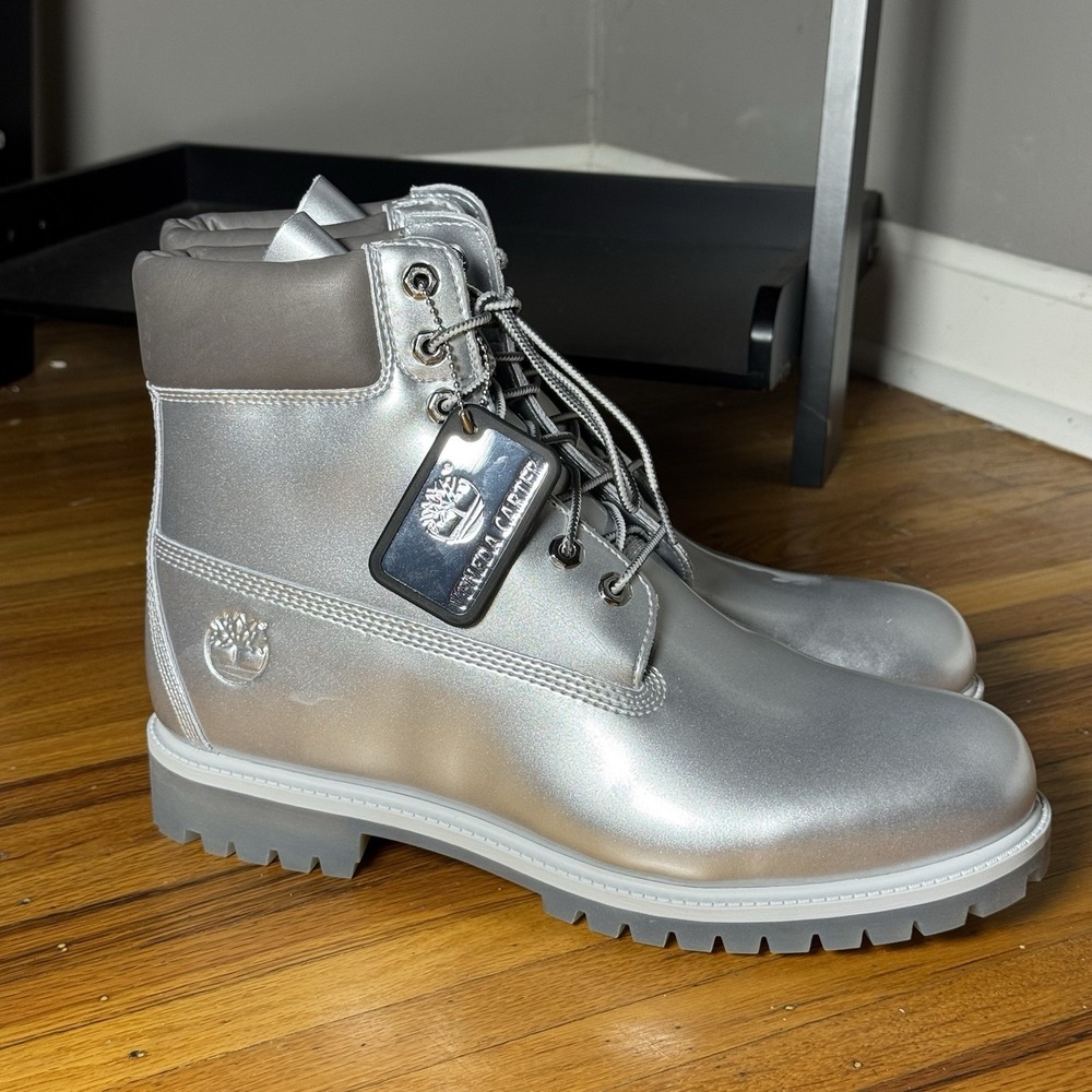 Timberland Veneda Carter 6 Inch Silver Patent Leather Boot Mens 11.5 TB0A6D9MEBN